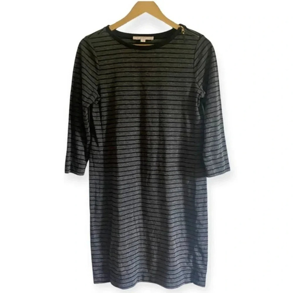 LOFT Dresses & Skirts - Ann Taylor LOFT Gray and Black Striped Dress